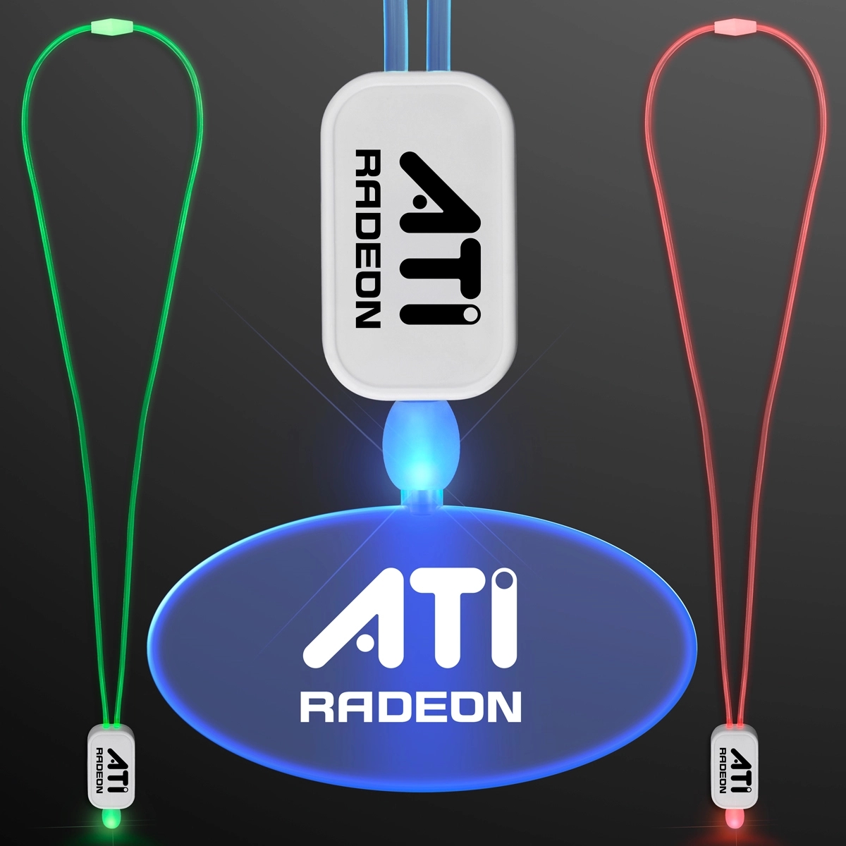 LED Neon Lanyard with Acrylic Oval Pendant 4