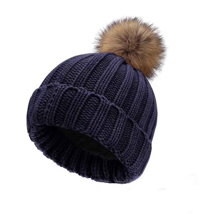 Custom Thick Knitted Multiple Color Blend Beanie Winter Hat 4