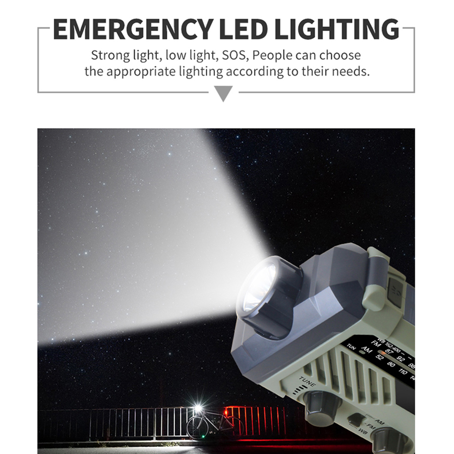 ResQ Emergency Weather Radio – AM/FM/NOAA with LED Flashlight, Reading Lamp, SOS & Power Bank 13