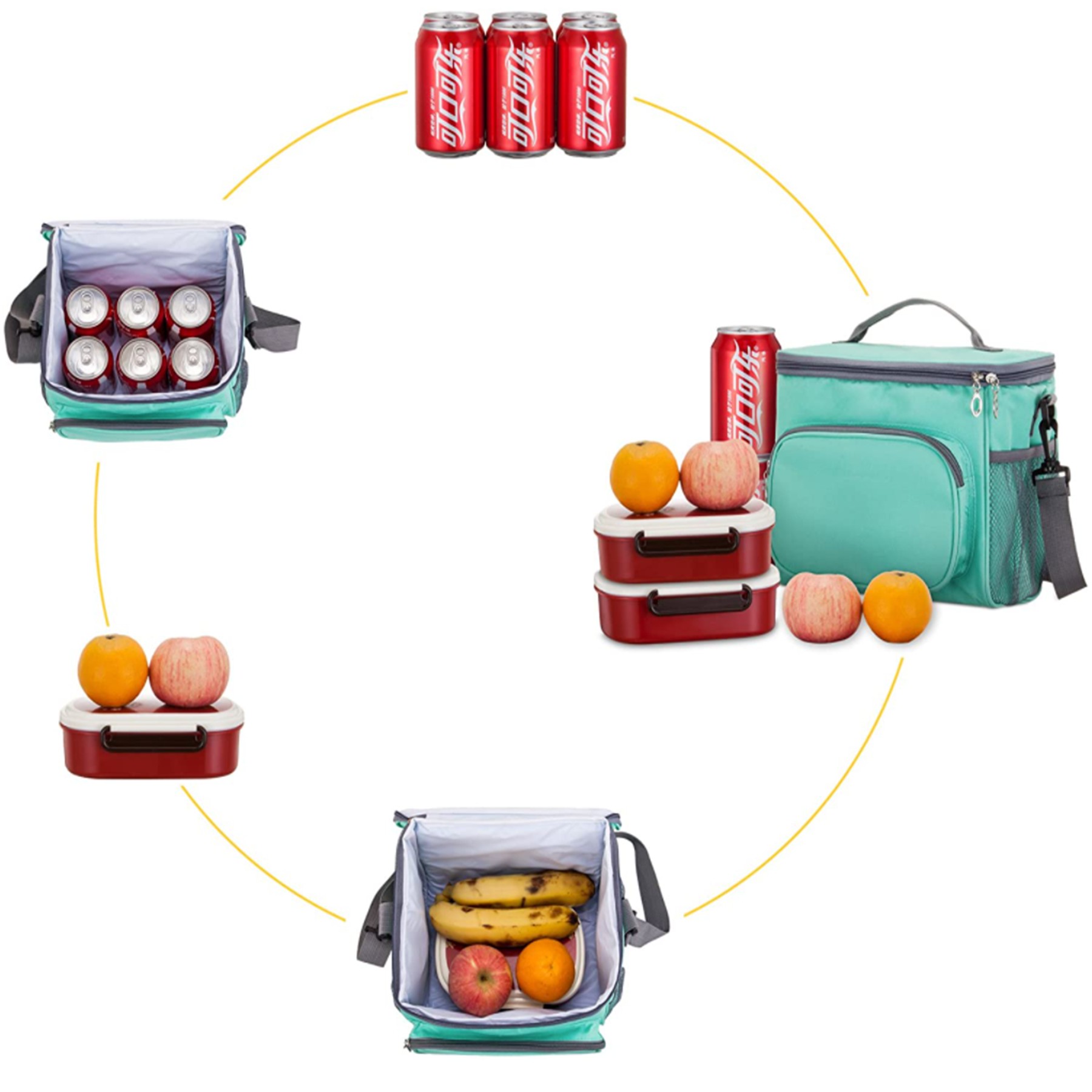 Insulated Lunch Bag Large Cooler Tote 7