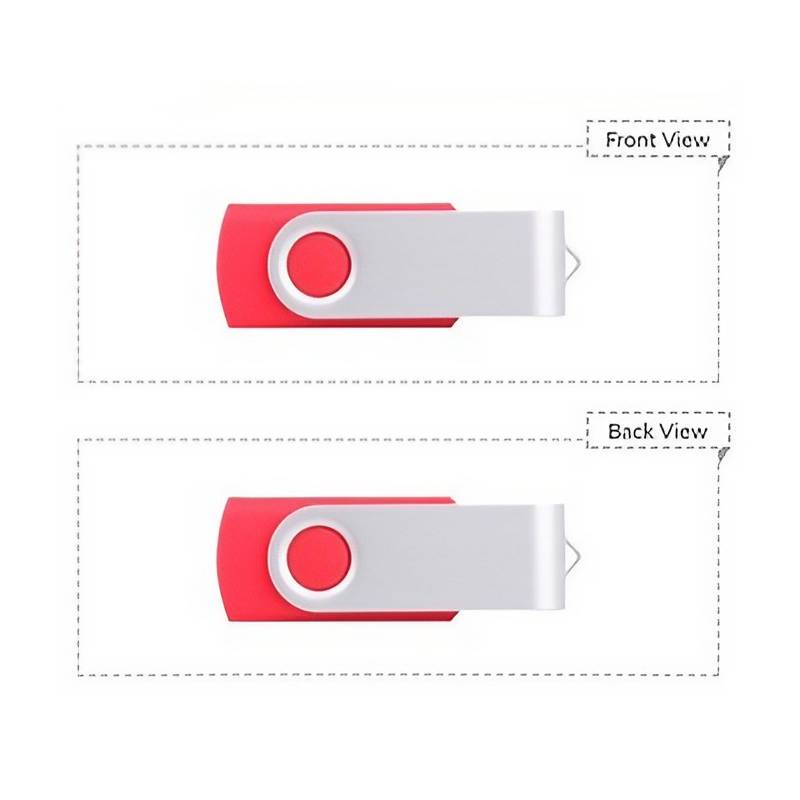 Plastic USB Flash Drive W/ Metal Swivel Cover (1GB) 6