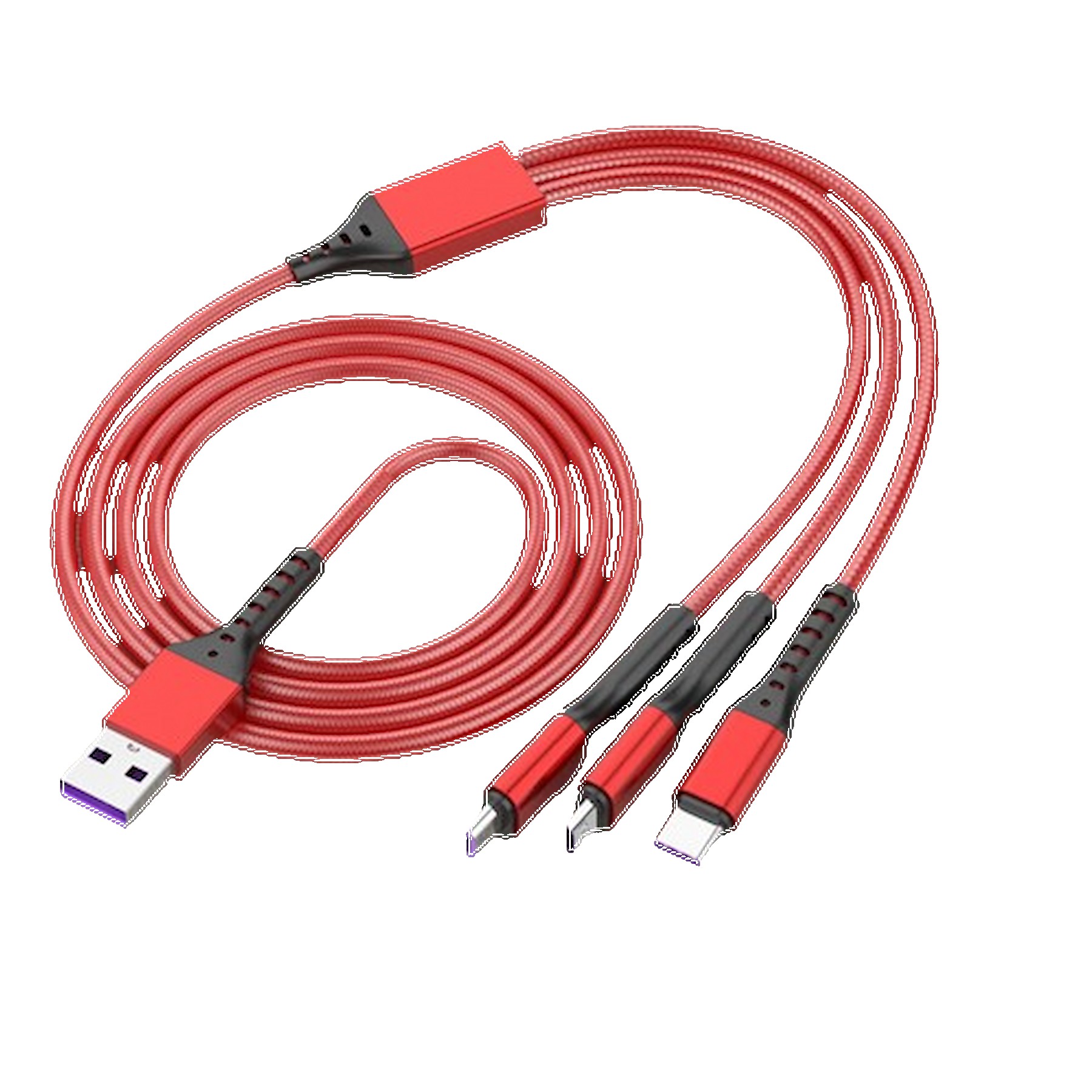 3-in-1 4ft Triplet Fast Charging and Data Cable Max 66W 6