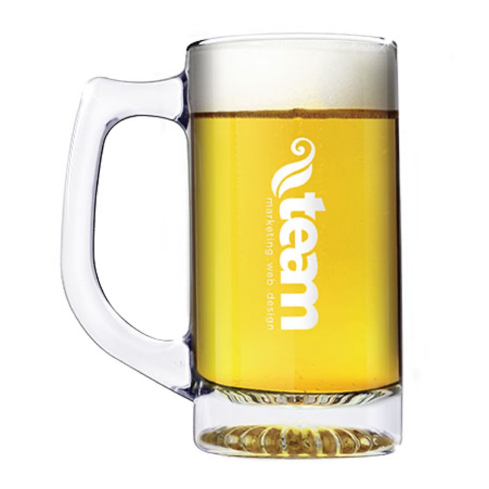 13 Oz. Deep Etch Glass Beer Mug 2