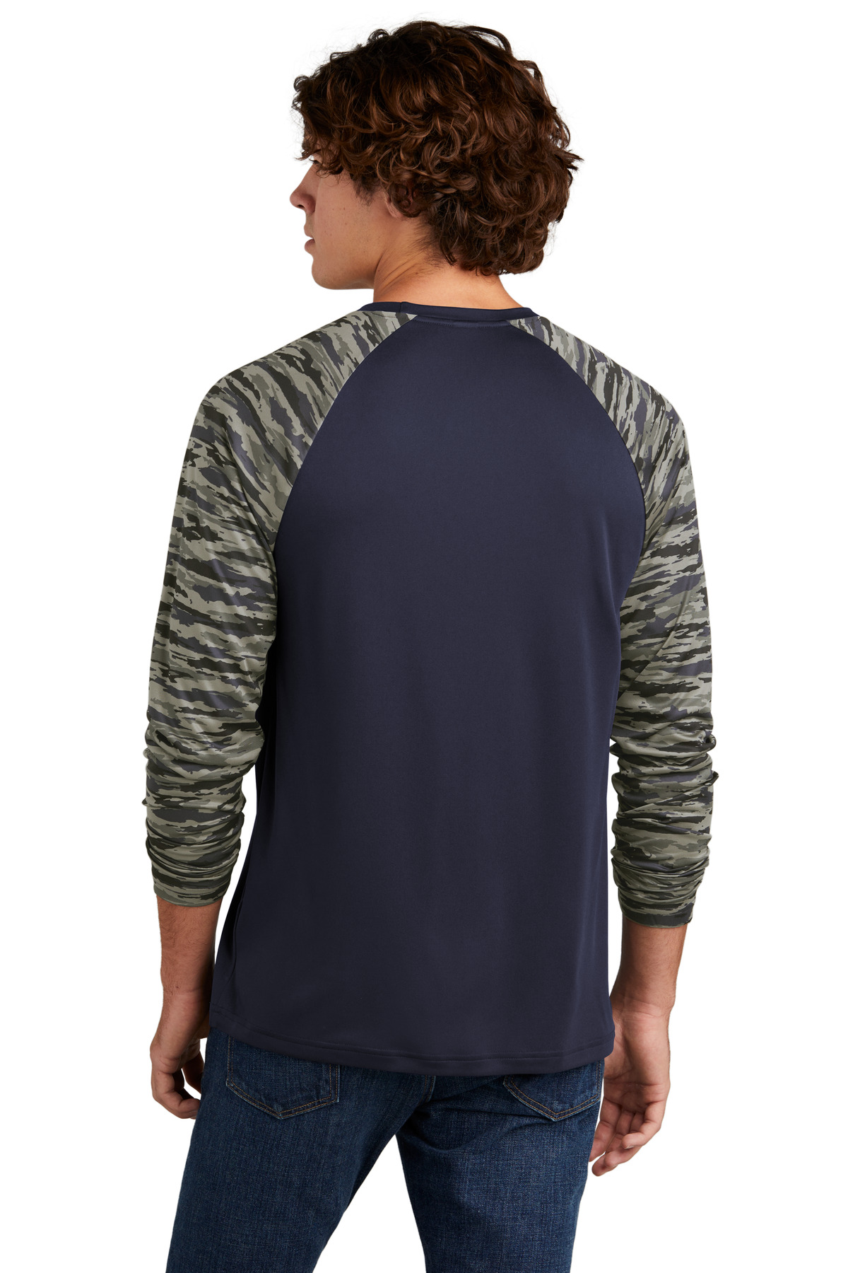 Sport-Tek Drift Camo Colorblock Long Sleeve Tee ST376LS 26