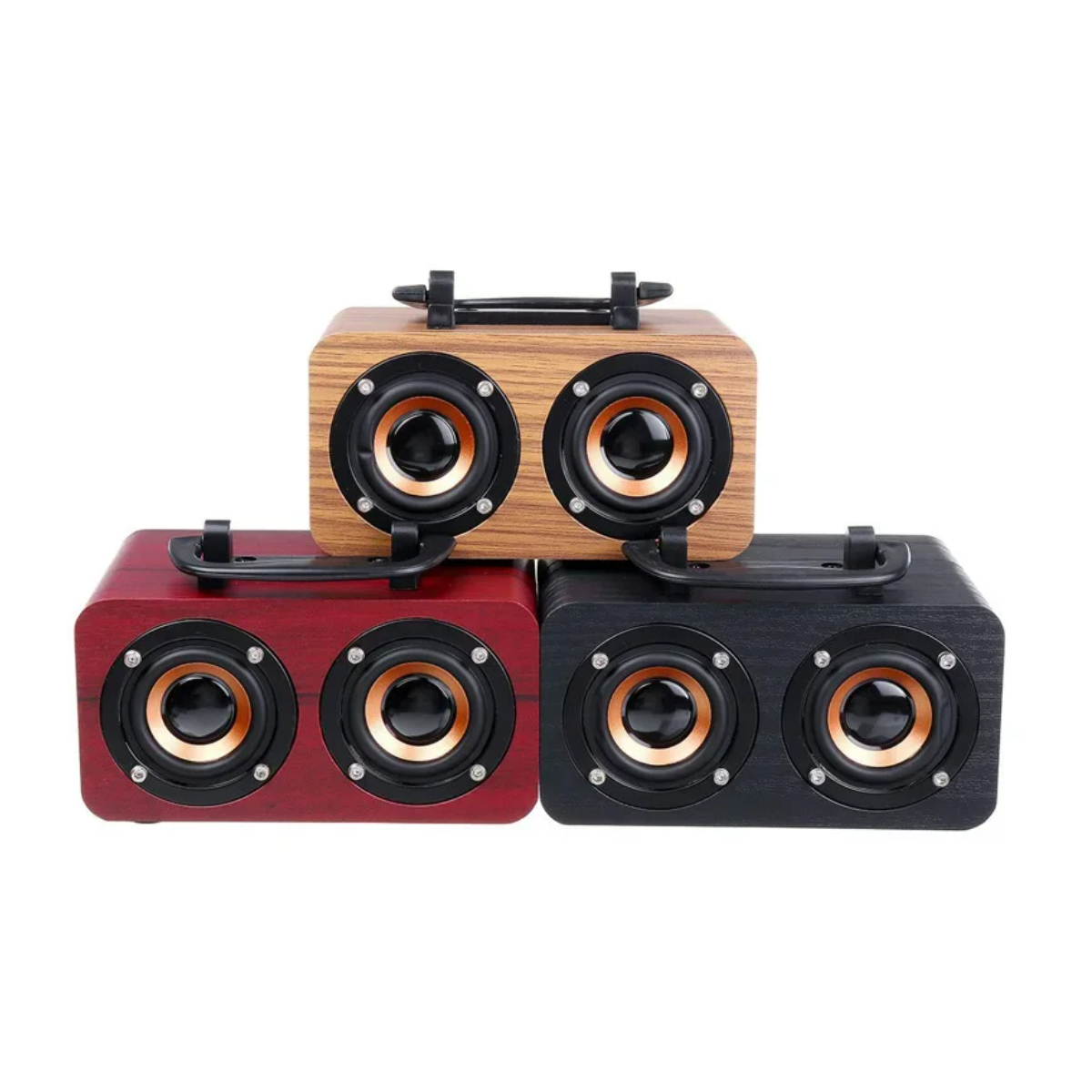 Wood Finish Bluetooth Speaker with Handle 6