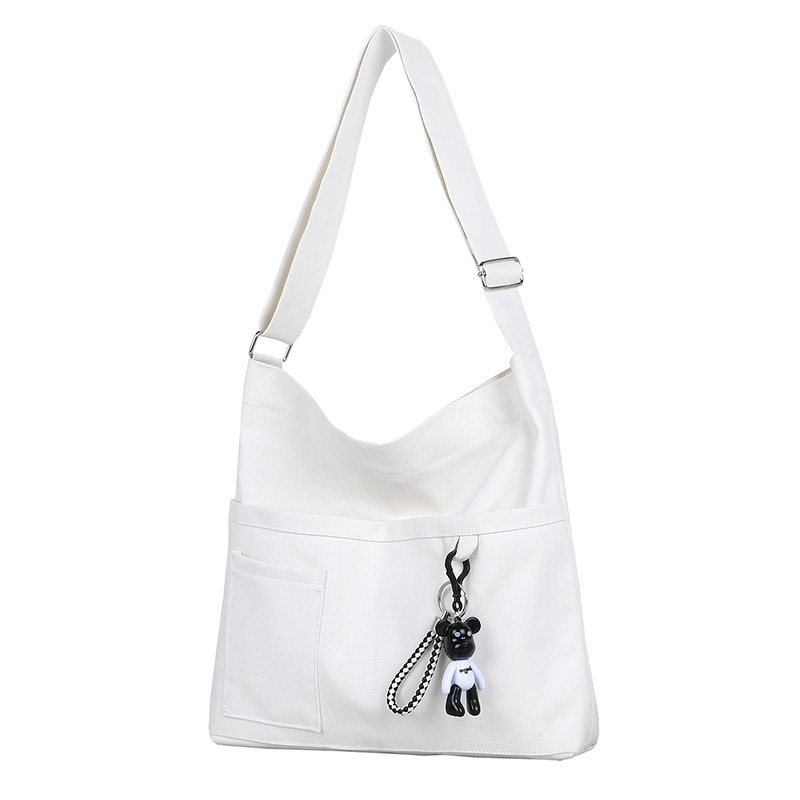 Reusable Canvas Tote Bag w/3 External Pocket 14