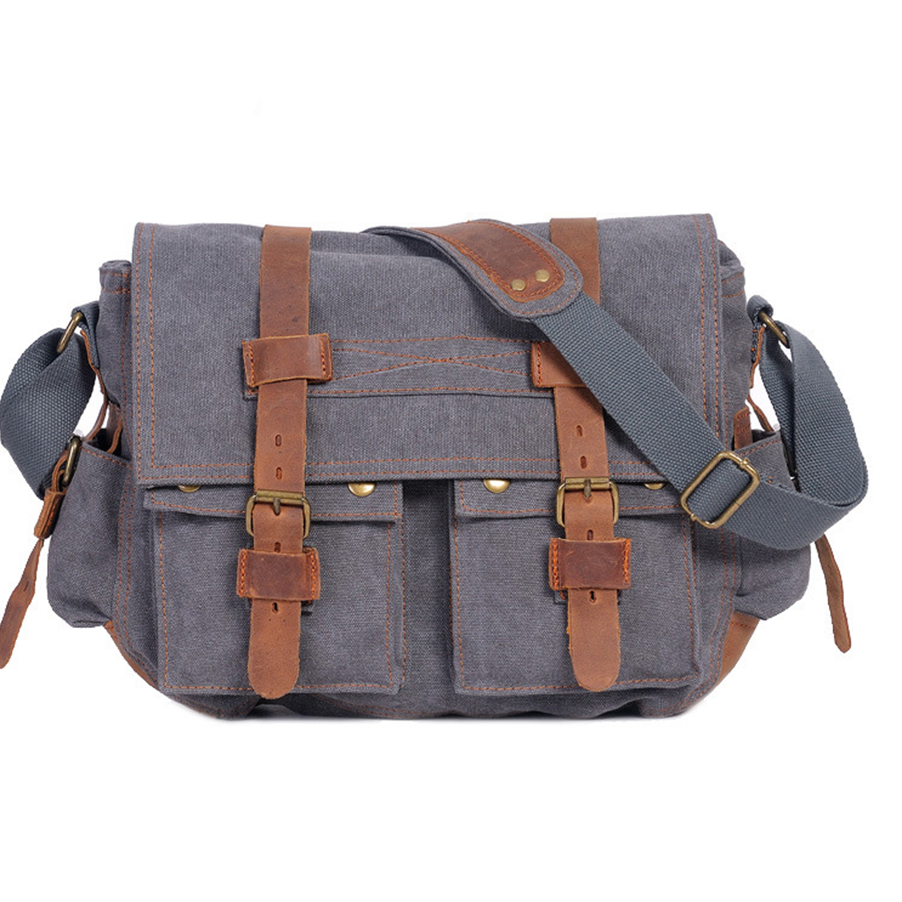 Leather Canvas Shoulder Bag 3