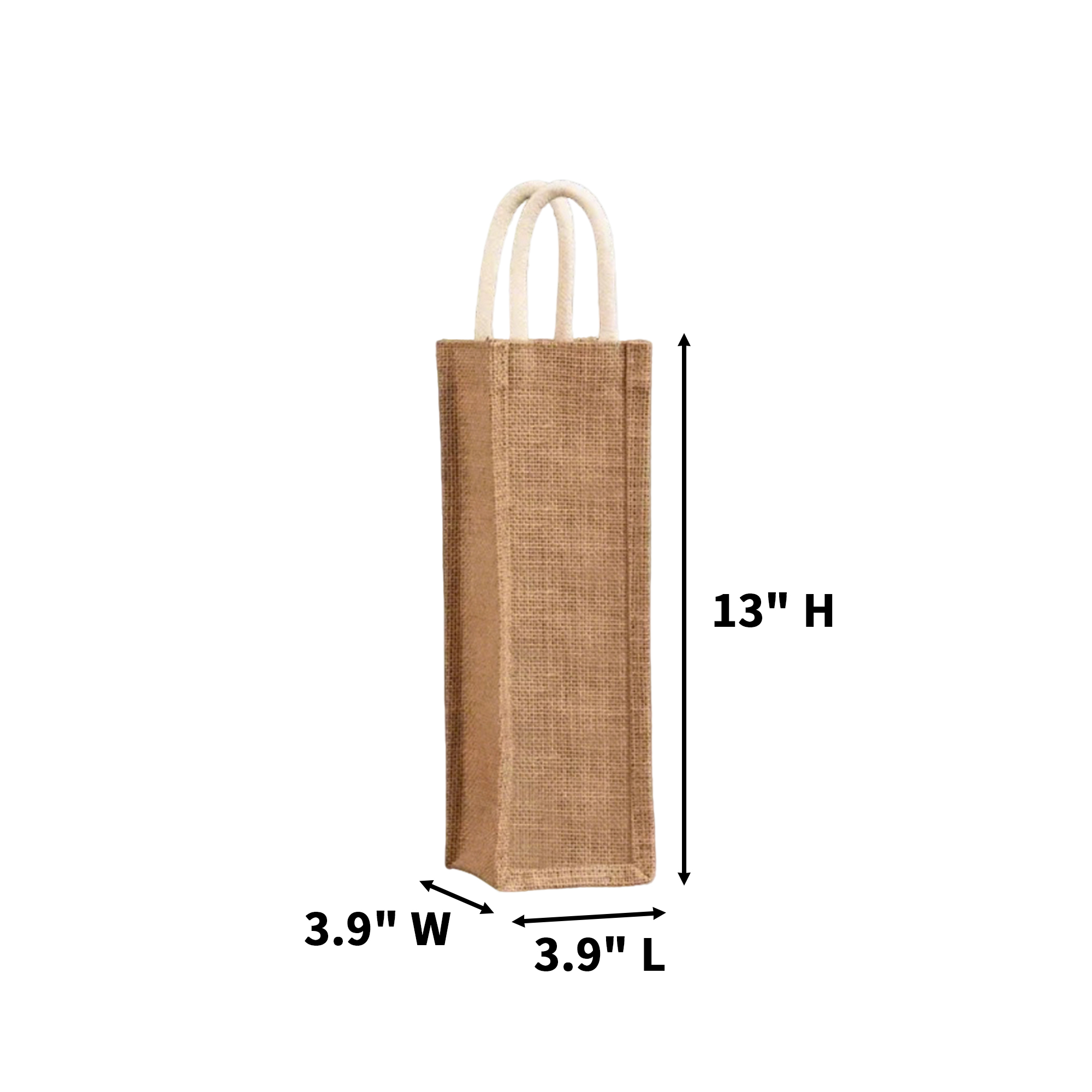 Jute Single Bottle Wine Gift Tote, custom tote bag with logo imprint 4