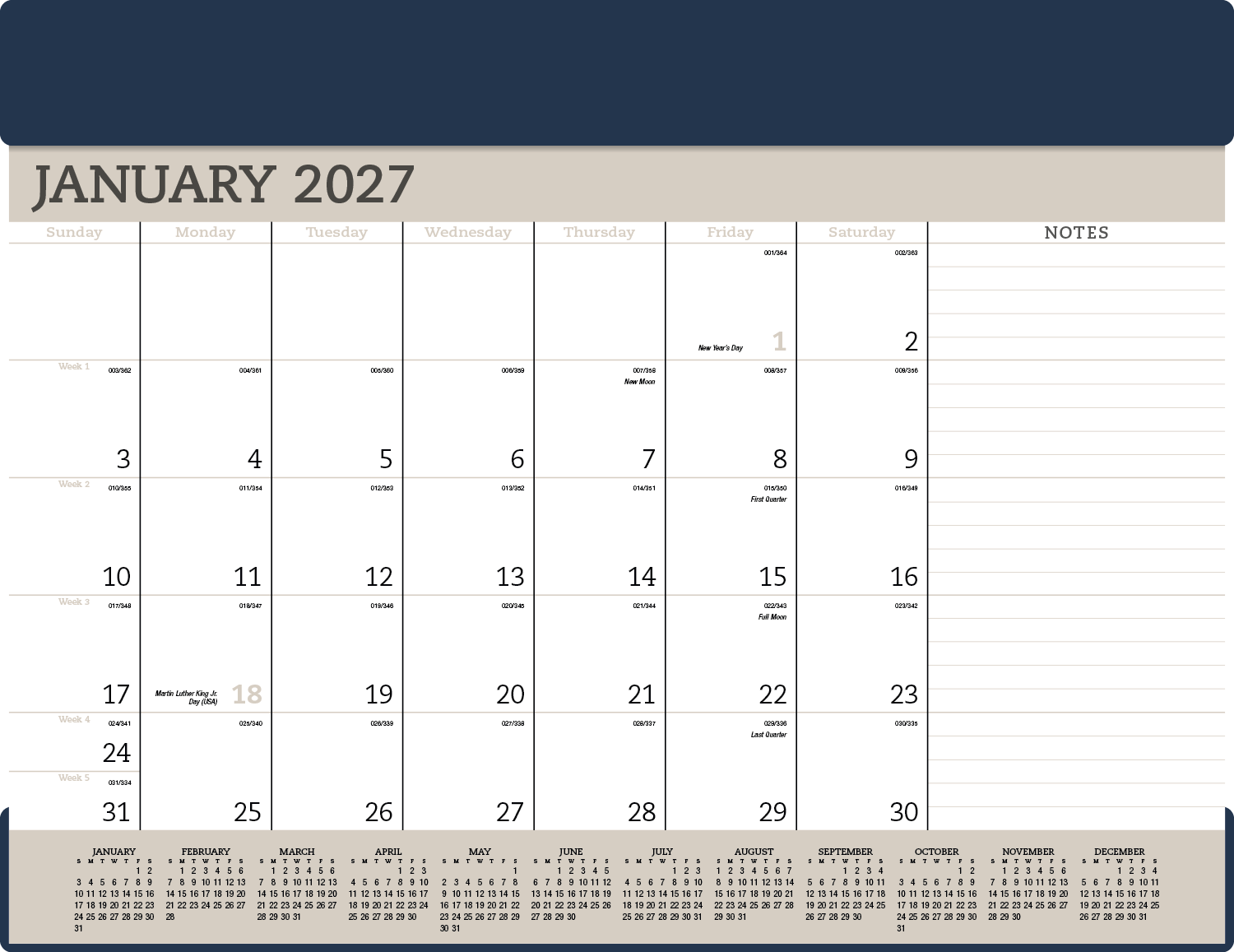 Triumph® Calendars Vinyl Desk Pad 36
