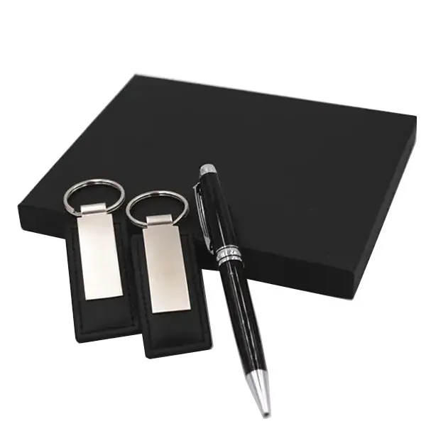 Executive Stylus Pen And Leather Keychain Gift Set 3