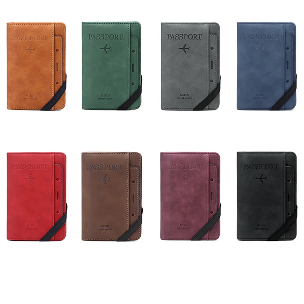 RFID Blocking Travel Wallet Passport Holder With Elastic 4