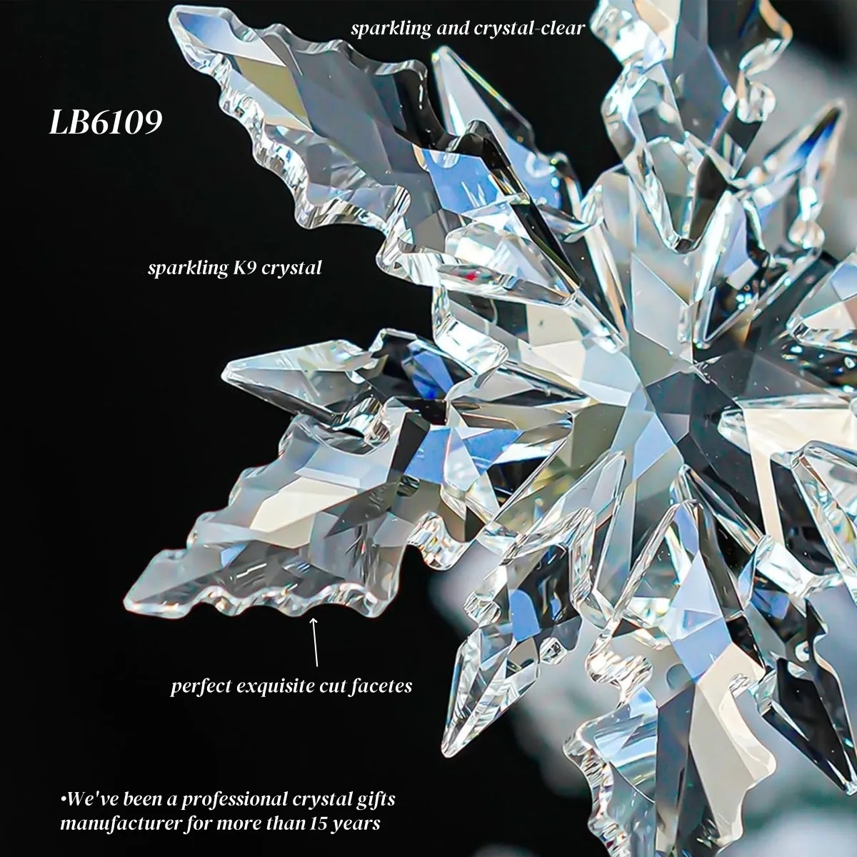Hanging Crystal Snowflake for Christmas Ornaments 5