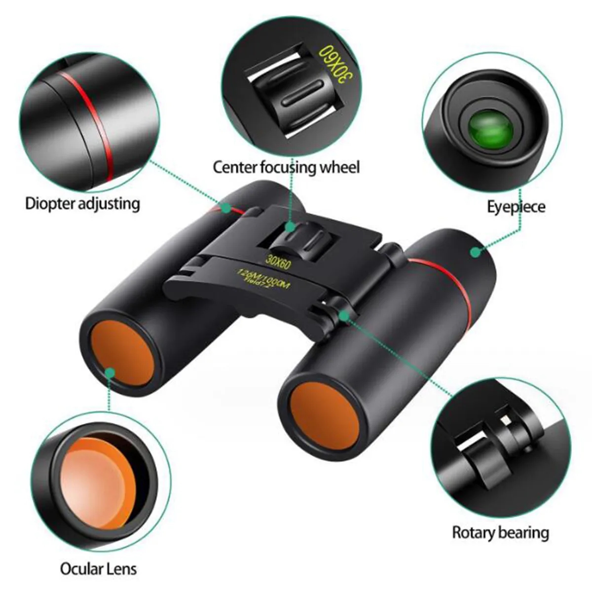 Outdoor Low-Light Night Vision Red Film 30x60 Binoculars 3