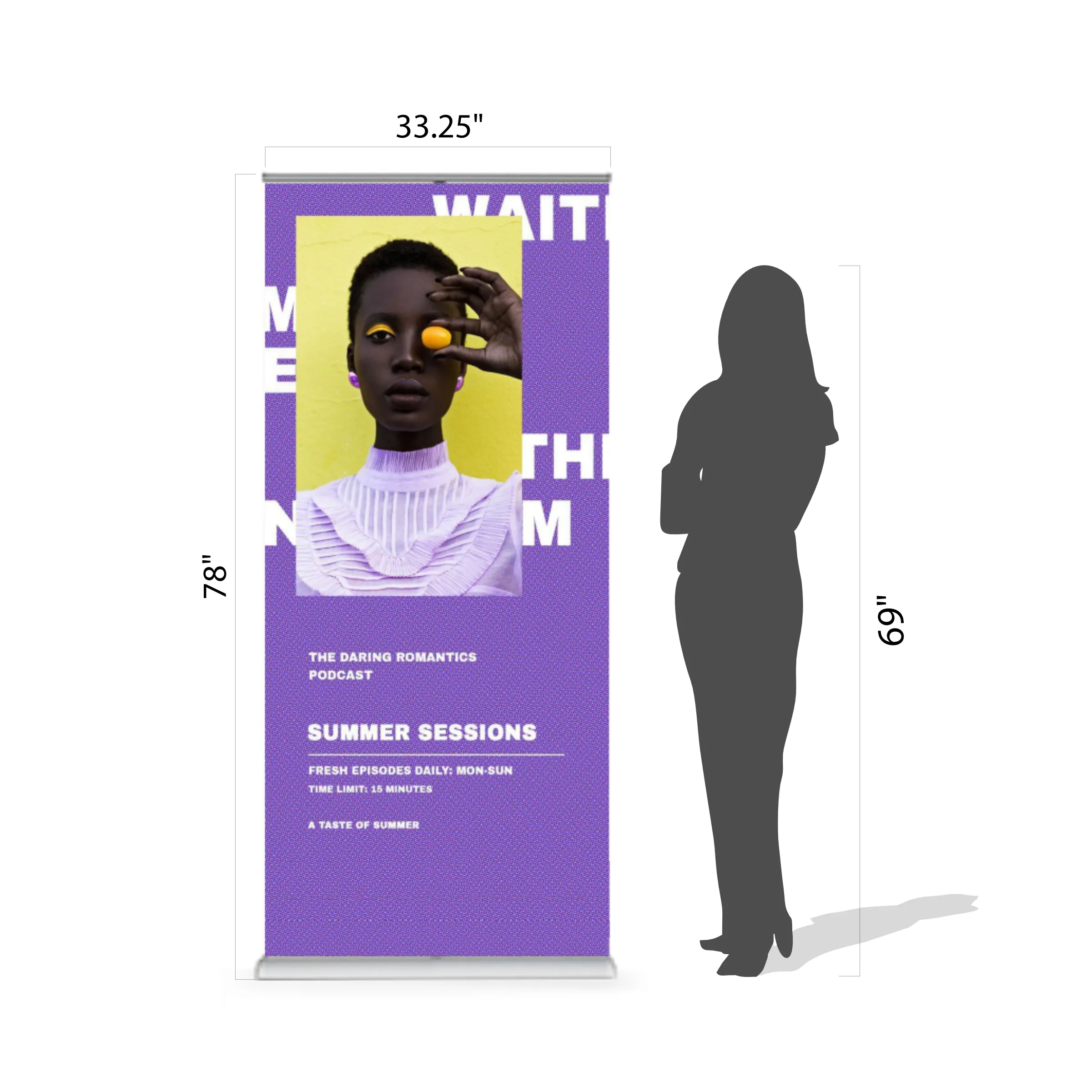 33.25" x 78" Standard Retractable Aluminum Banner Stand Kit 2