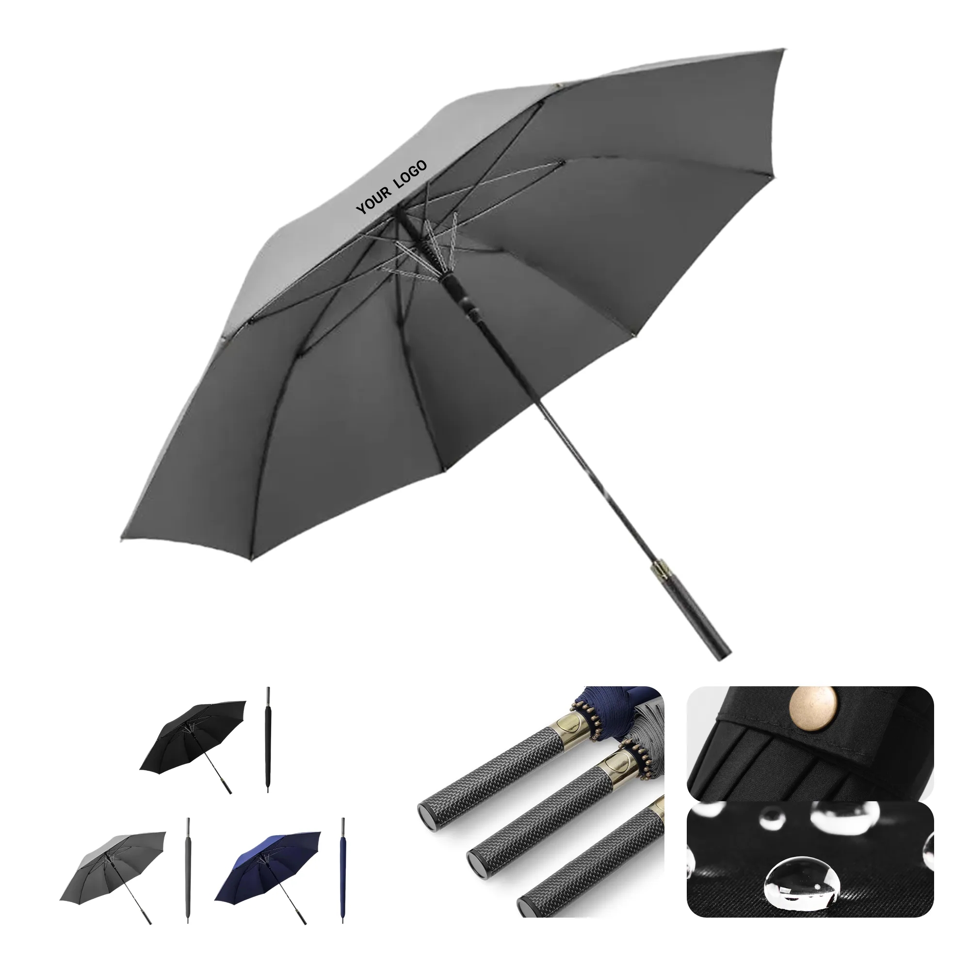 Large Waterproof Umbrella with Carbon Fiber Handle 1