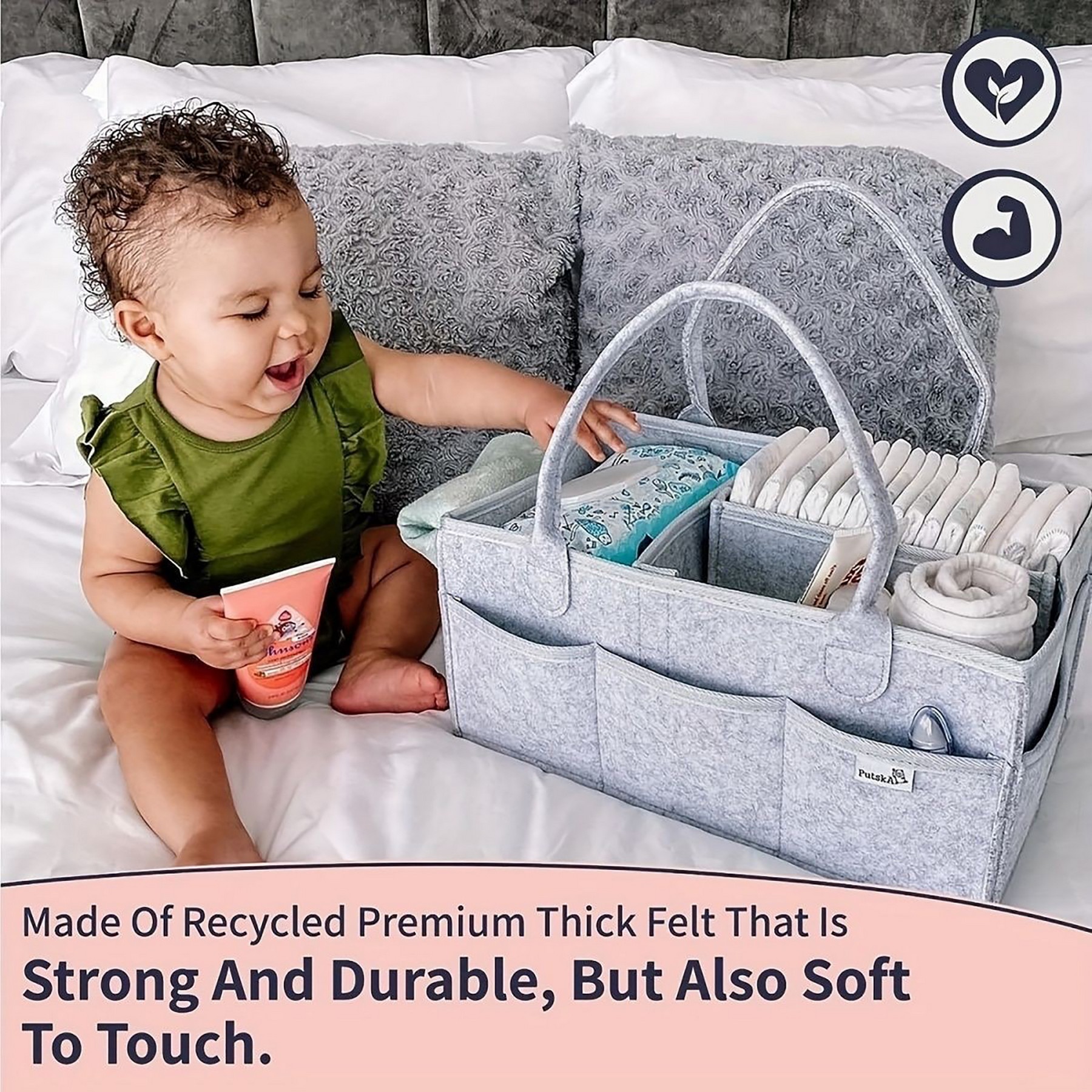 Felt Hand-Held Diaper Bag Mommy Travel Storage 5