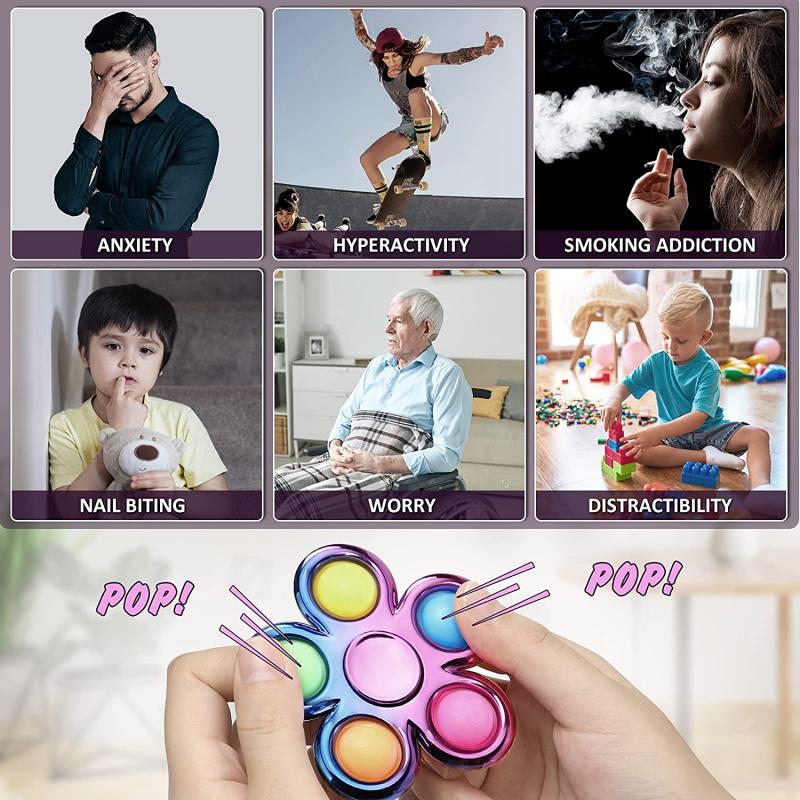 Alloy Spinner Five Bubbles Stress Relief Push Popper Fidget Toys 5