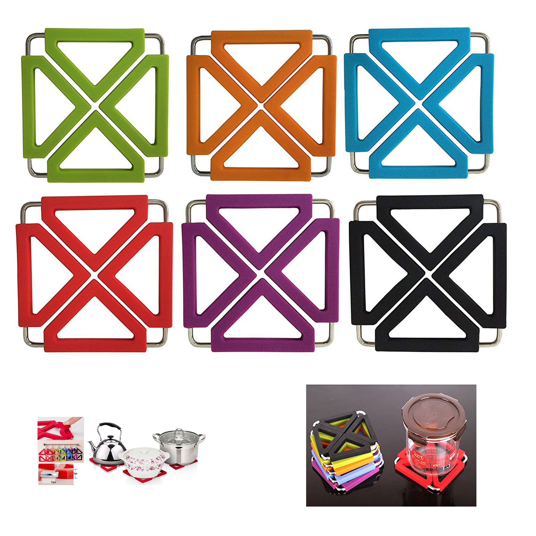 Kitchen Utility Foldable Silicone Trivets 2