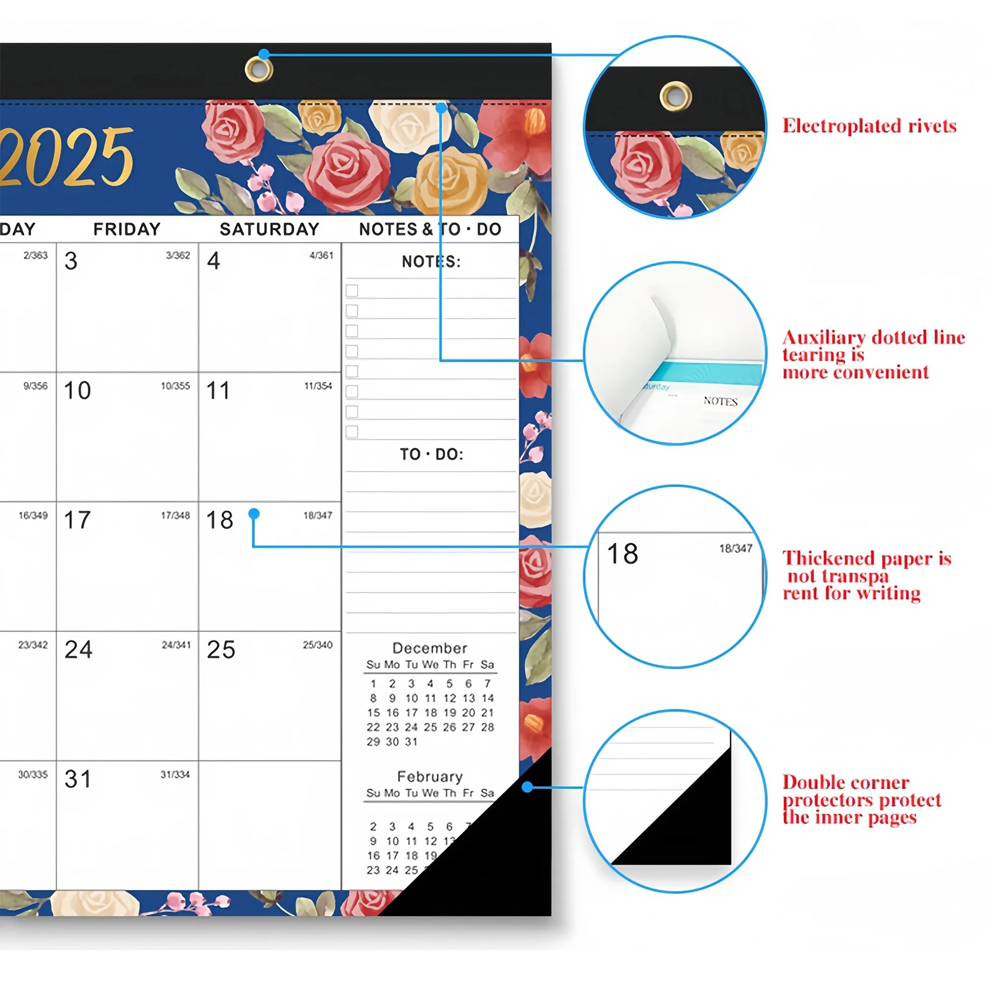 18-Month Wall Calendar With US Holidays And Daily Countdown 1