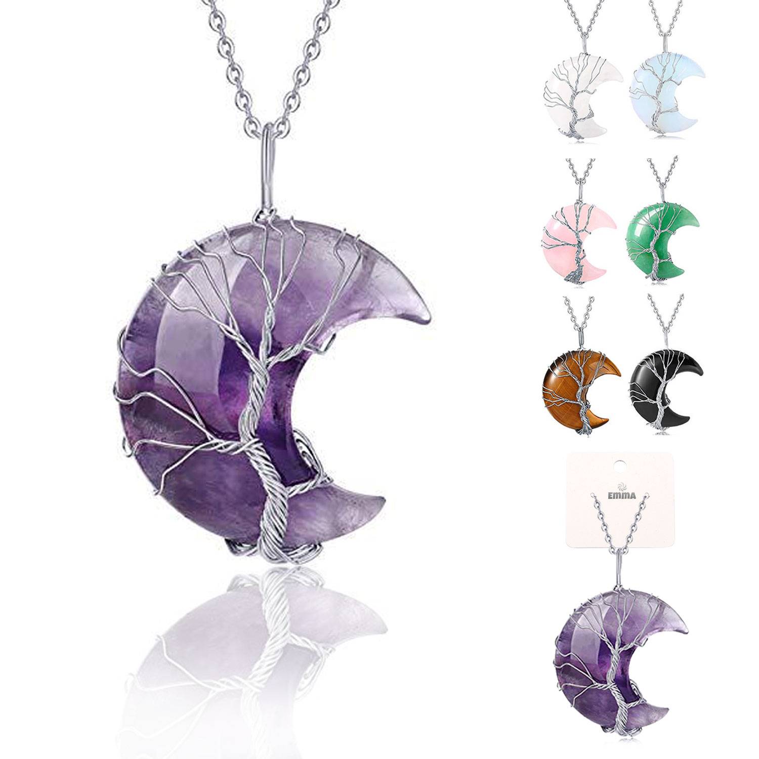 Moon Tree of Life pendant necklace 2