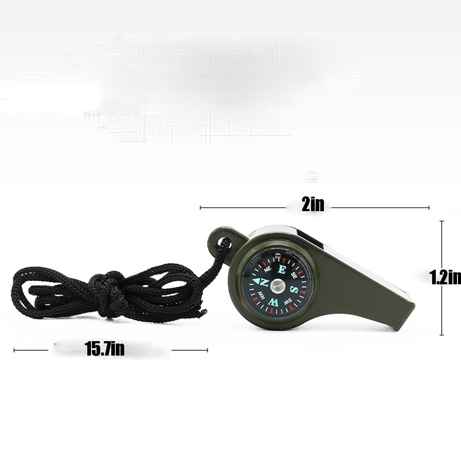 Whistle with Compass & Thermometer 2
