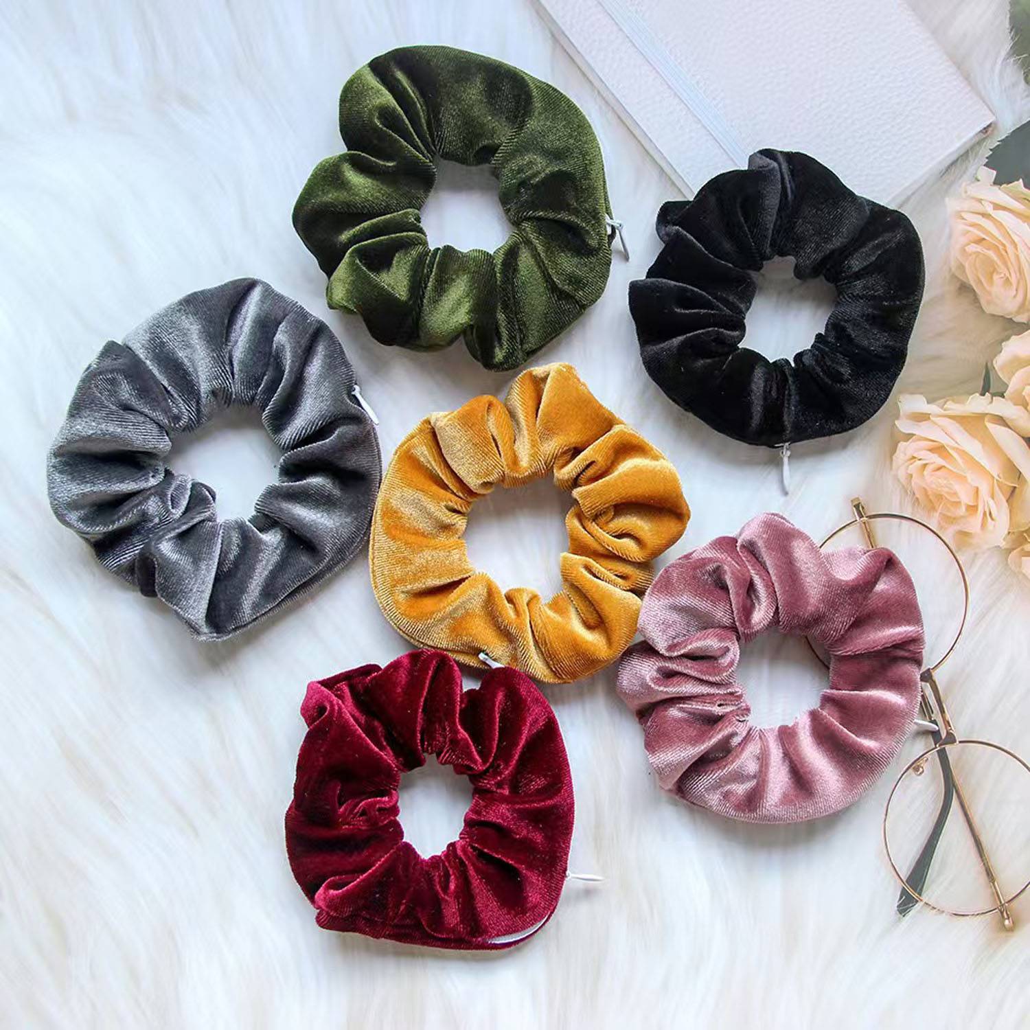 Polyester Scrunchie with Zipper Pocket 8