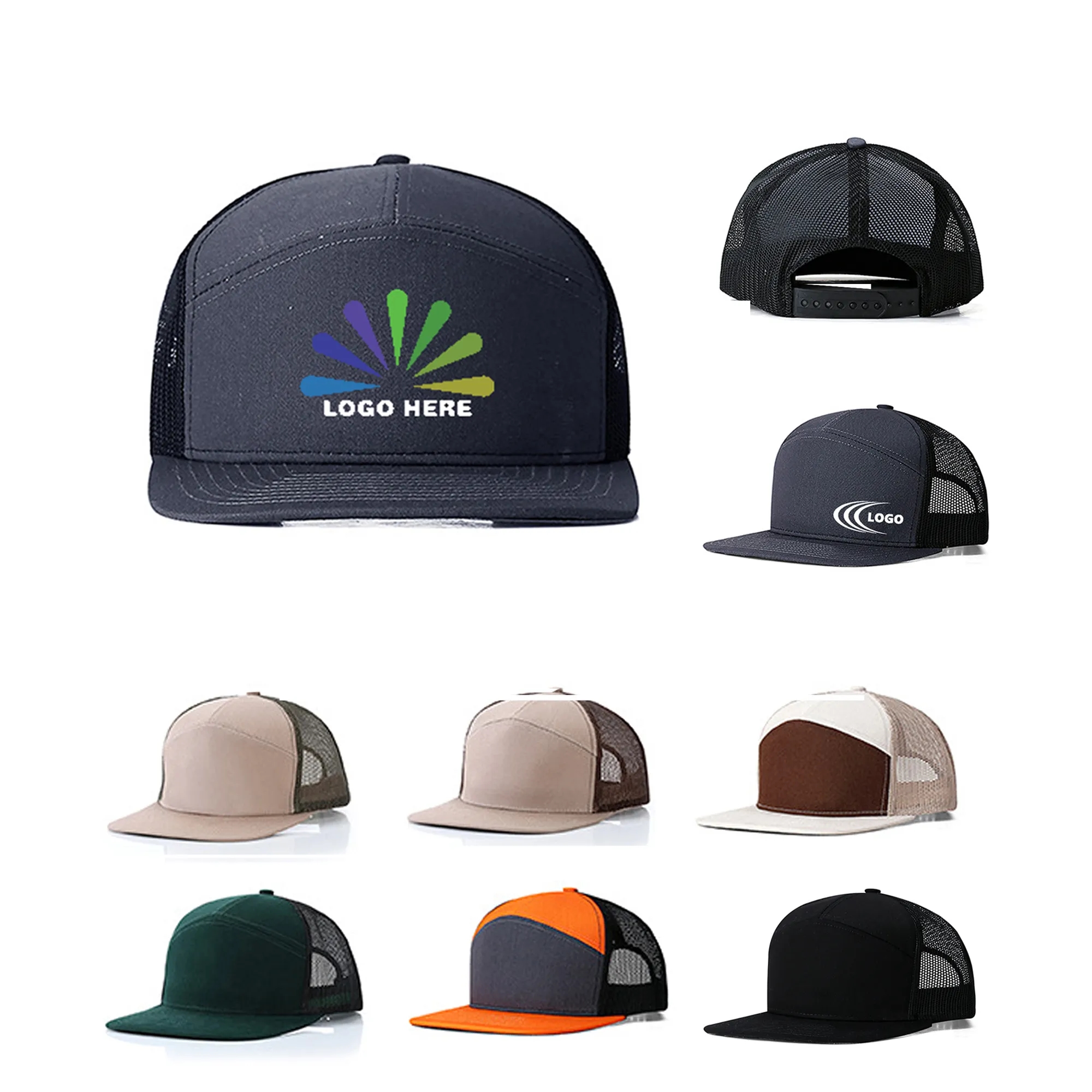 Flat Brim Mesh Breathable Baseball Cap MOQ 10PCS 2