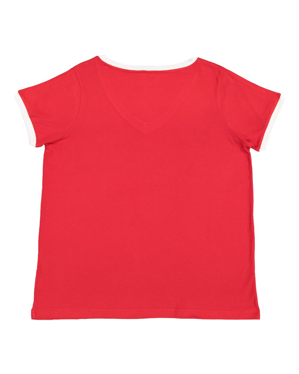 Women's Curvy Retro Ringer Premium Jersey V-Neck Tee - 3832 8