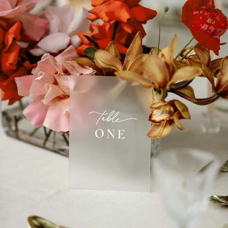 Frosted Mirror Gold Acrylic Hotel Room Door Plaque 3