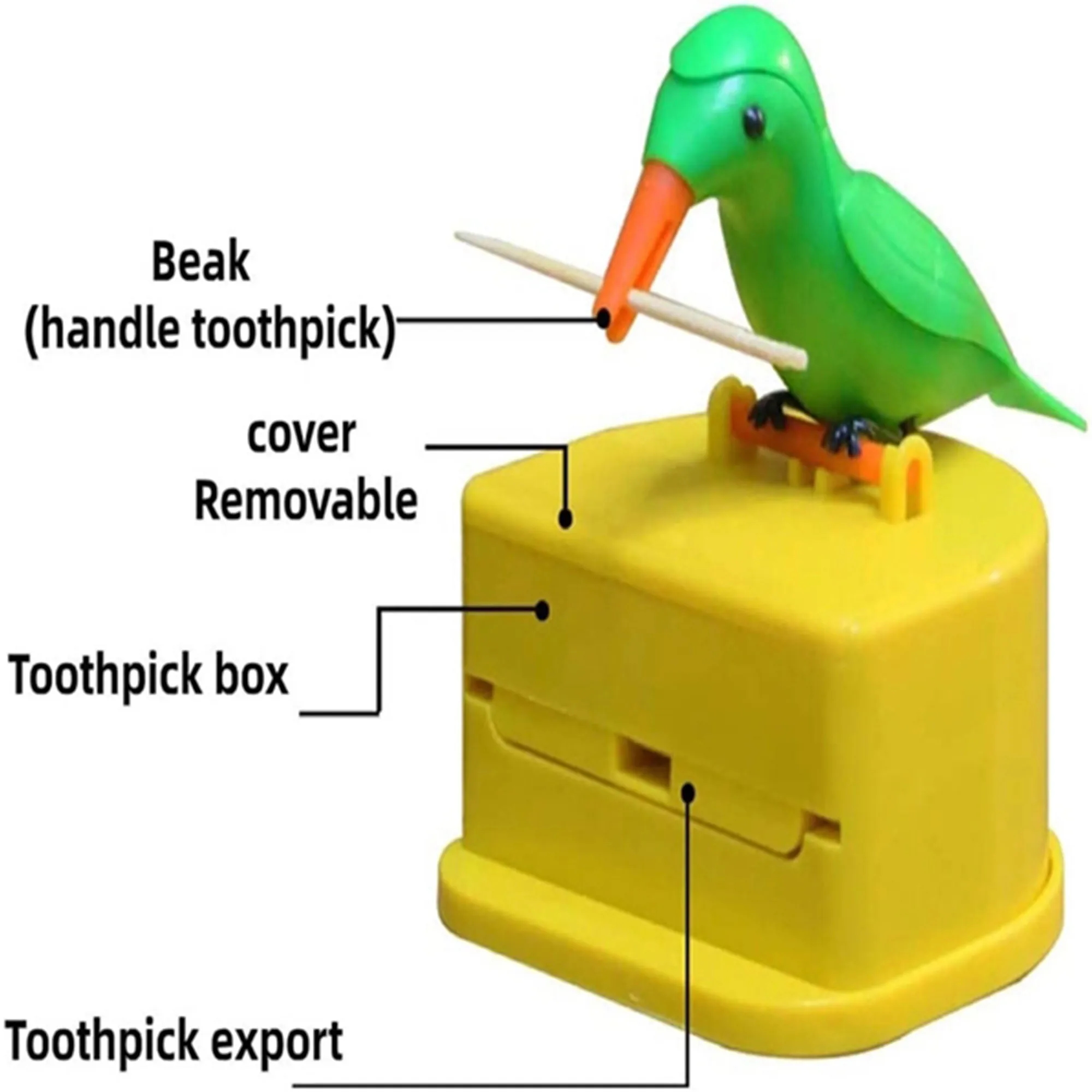 Smart Automatic Press Bird Toothpick Dispenser 4
