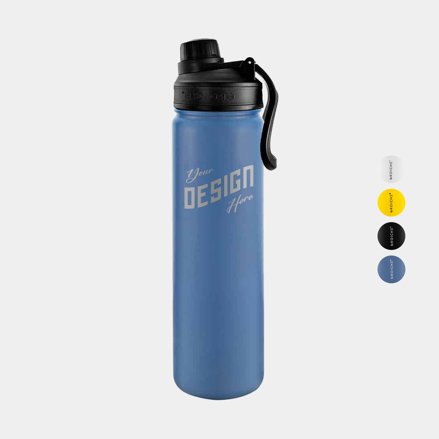 22 oz. GROSCHE® CHICAGO STEEL Insulated Water Bottle with Chug Lid 4