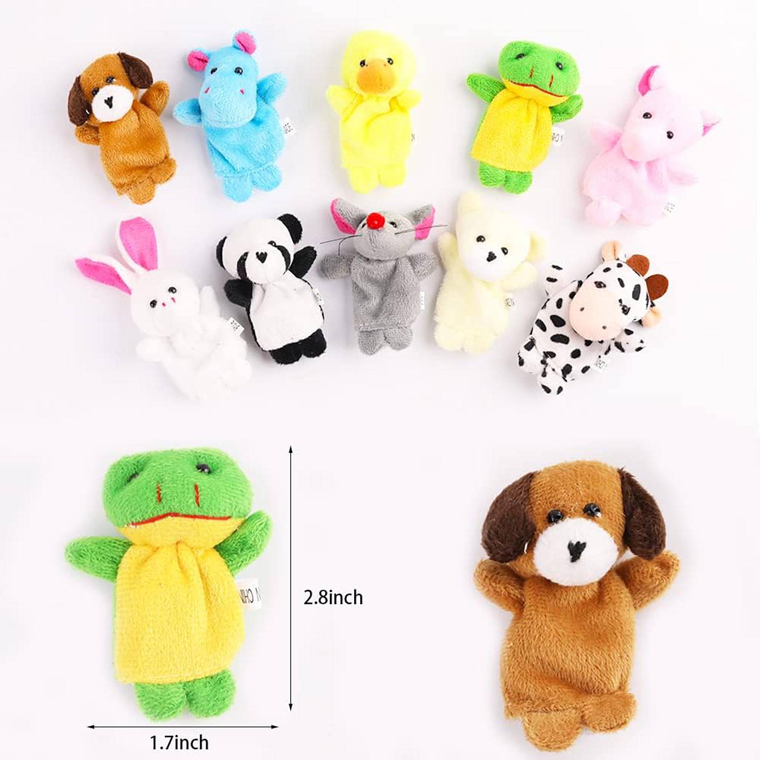 10Pcs Soft Plush Animals Finger Puppet Toys 2