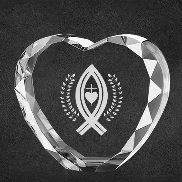 Personalized Crystal Heart Paperweight 5