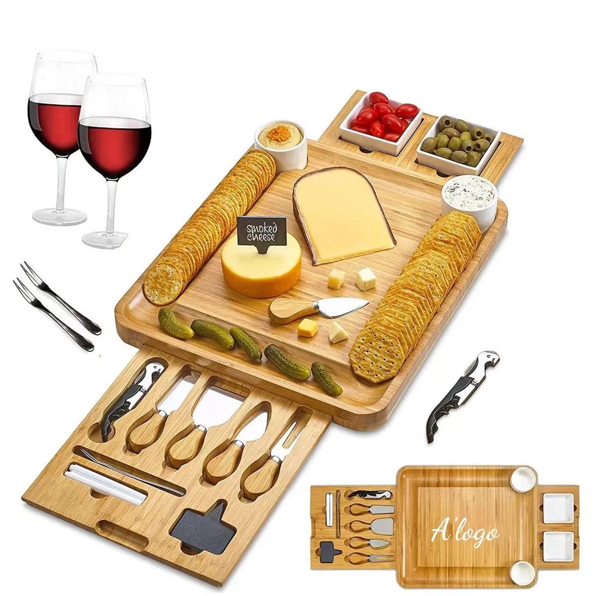 Bamboo Charcuterie Board Set 1