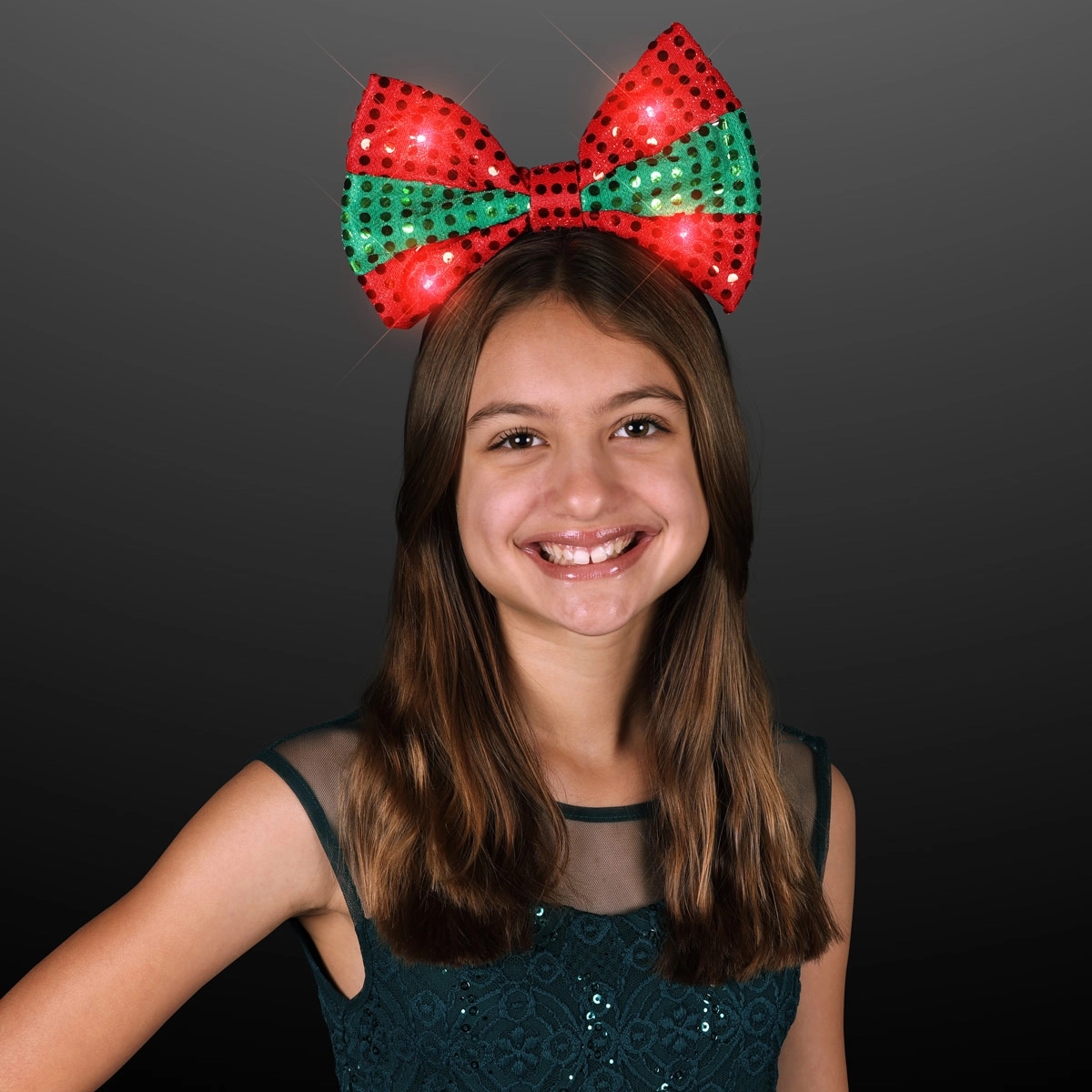 Light Up Festive Christmas Bow Headbands 3