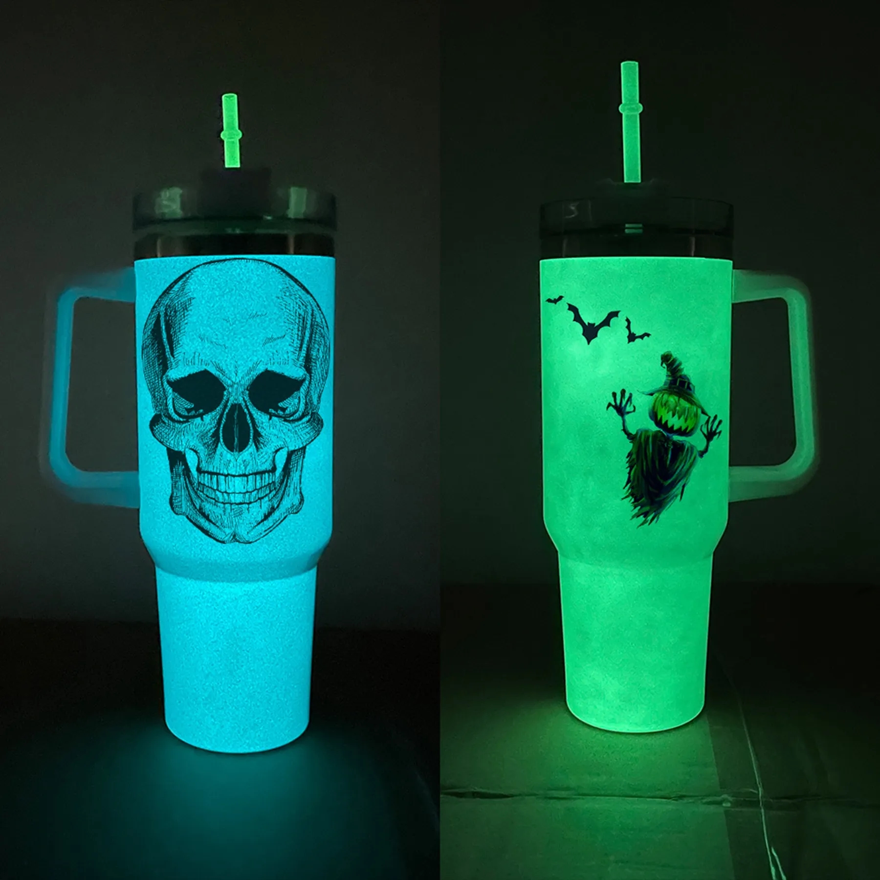 40 Oz. Glow in Dark Tumbler with Handle Lid and Straw 4