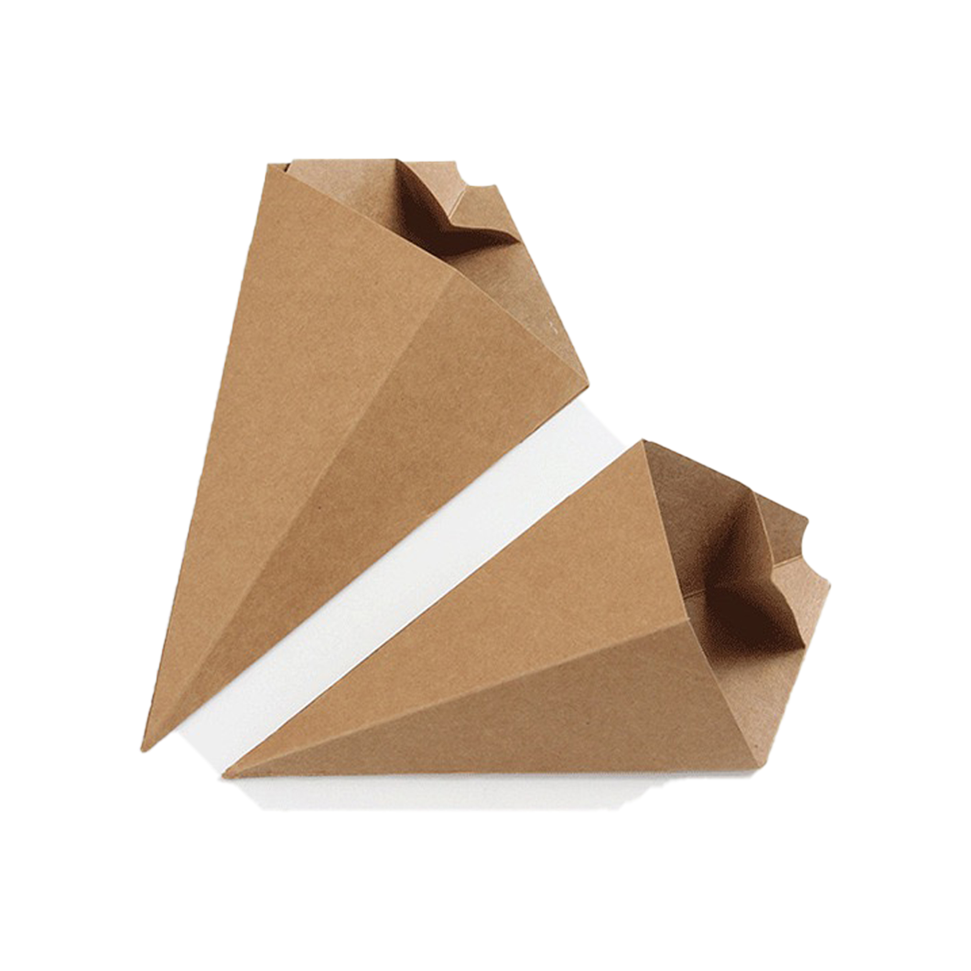 Cone-Shaped Kraft Paper French Fry Holder with Sauce Compartment 6