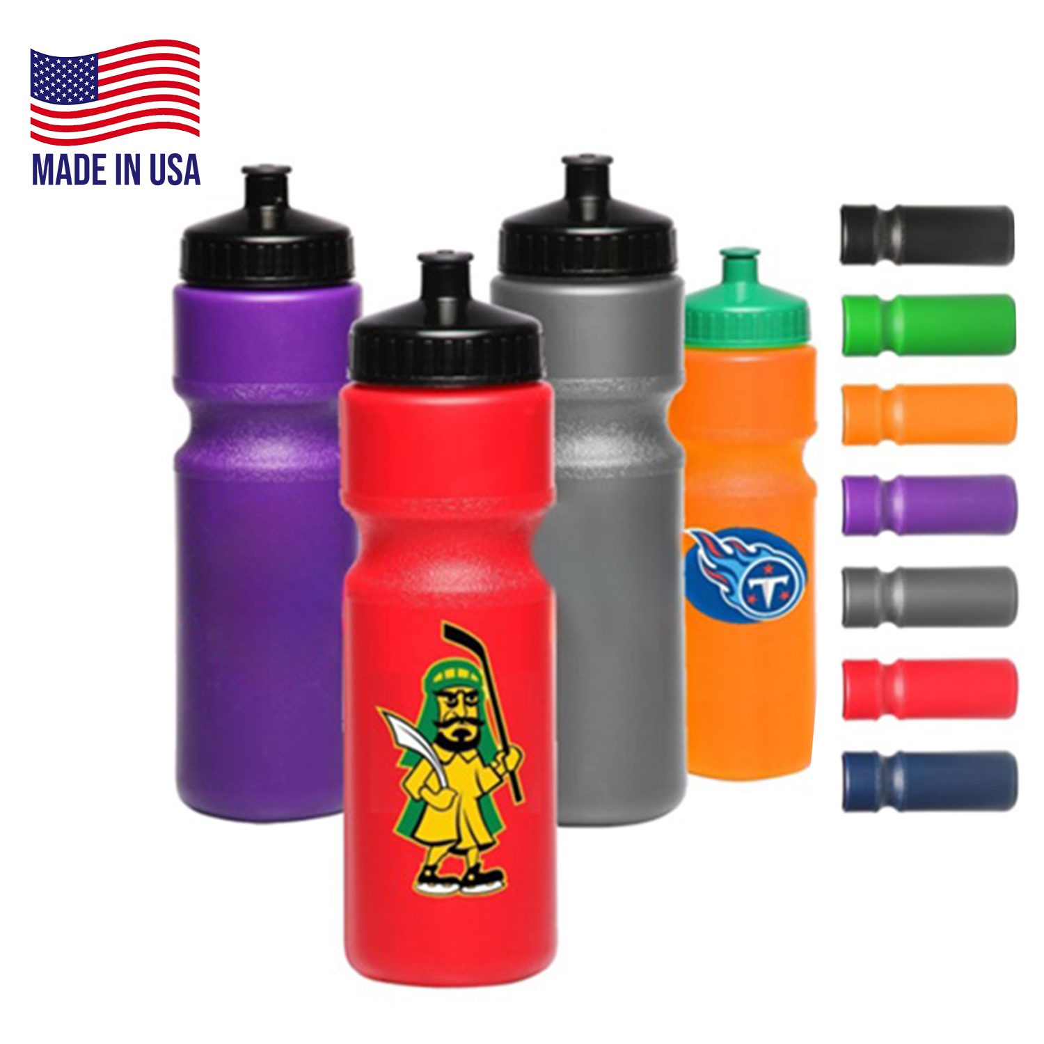 28 oz USA Made Larger Push Cap Plastic Water Bottle sports drinkware 9