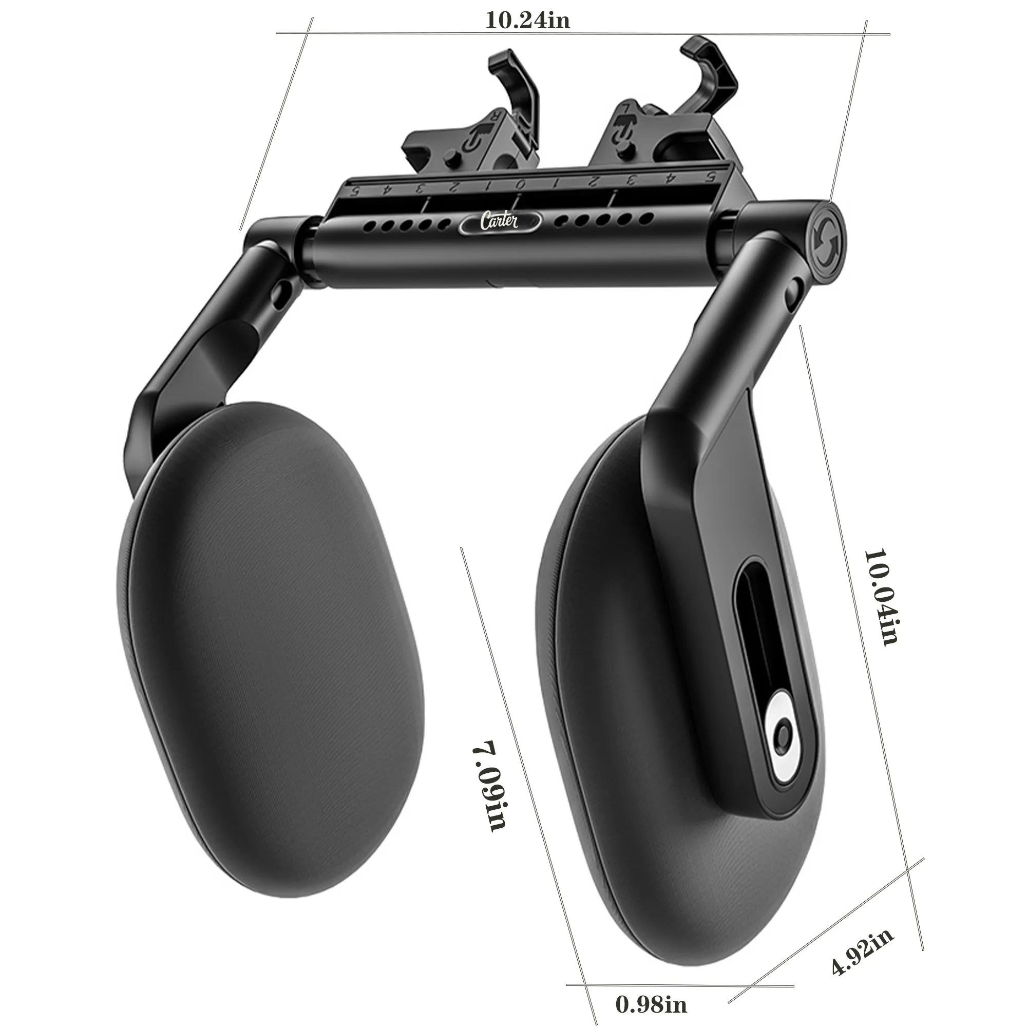 Three-Axis Double-Hook Multi-Functional Car Headrest Memory 2