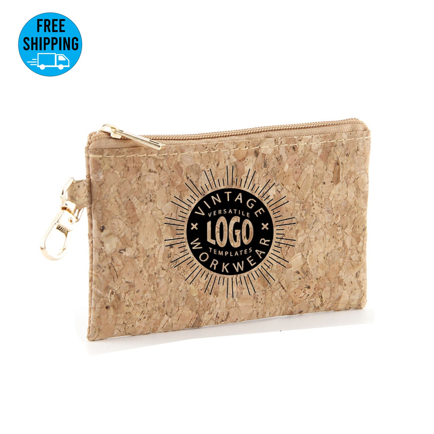 Retro cork zipper portable clutch purse/pouch 1