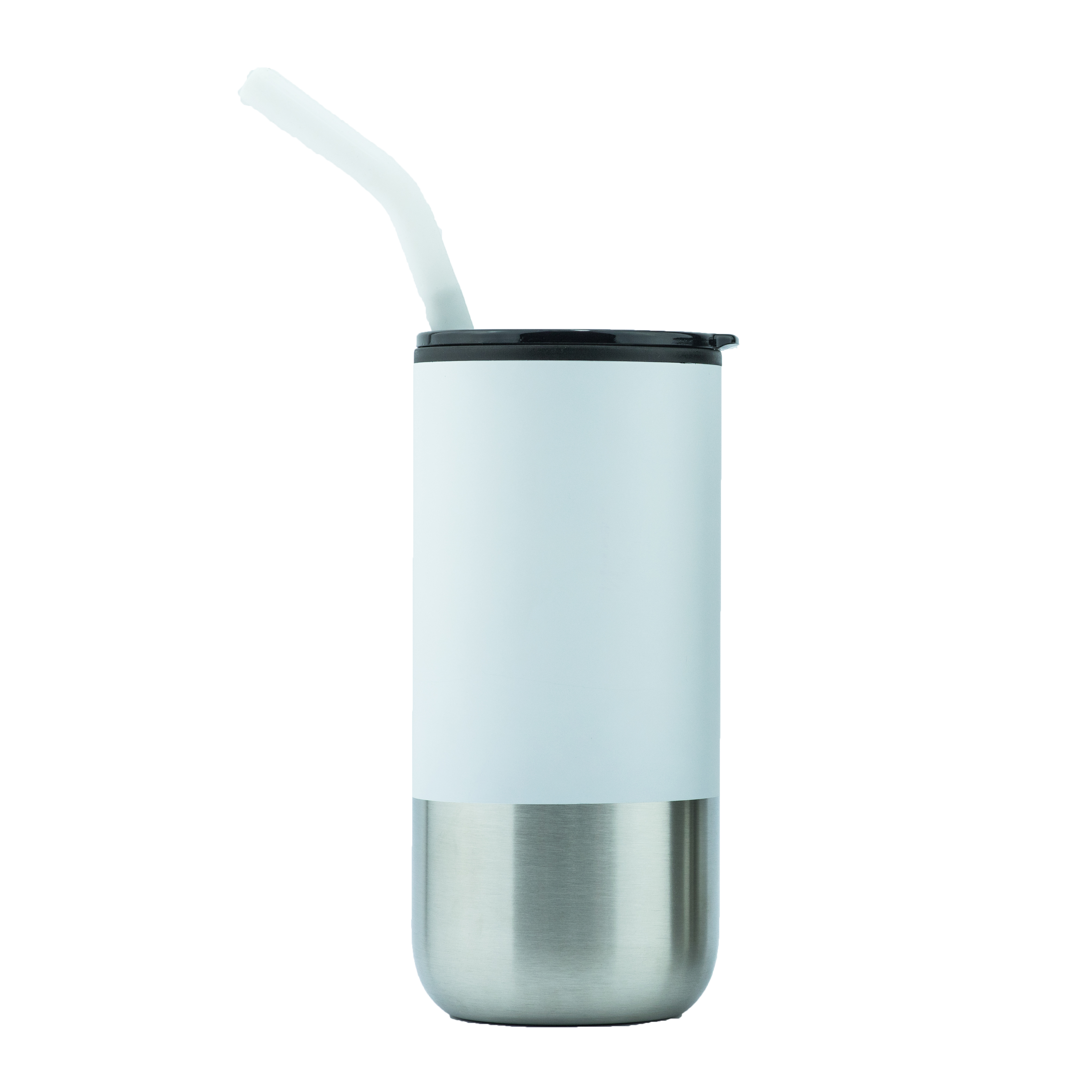 Newport 16oz Double Walled SS/PP Tumbler with Straw (White)