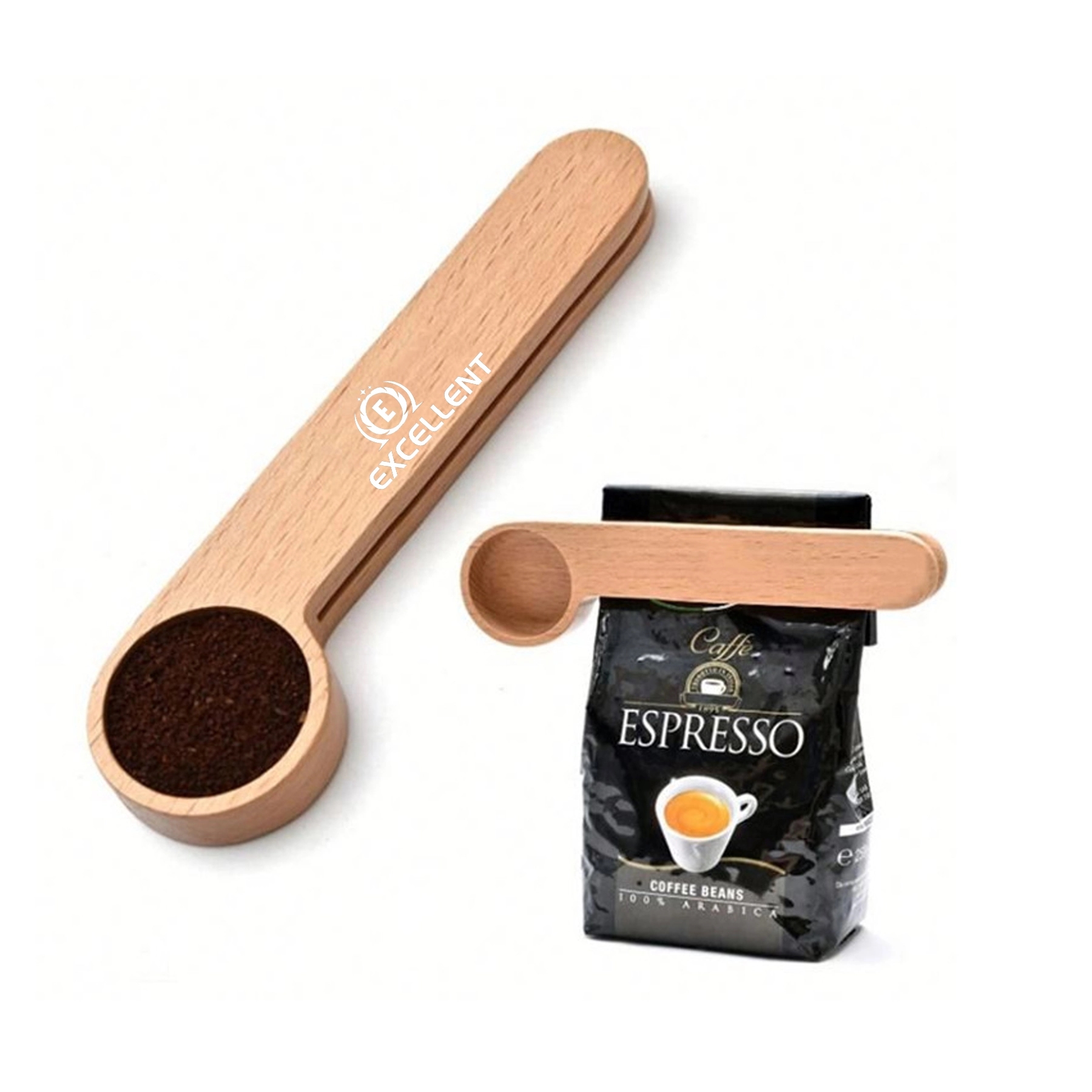 Wooden Coffee Spoon With Sealing Clip 2