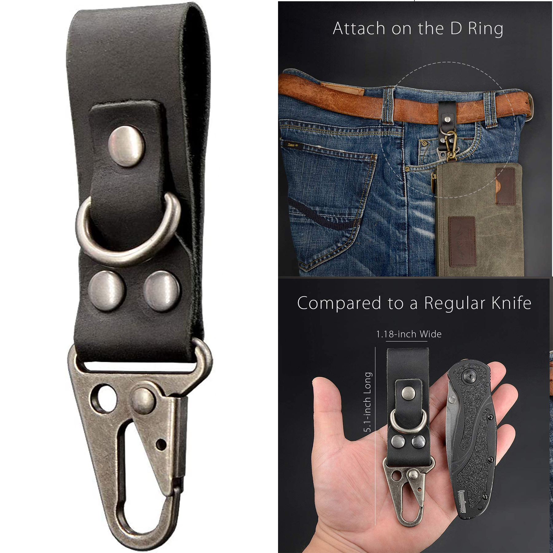 EDC Leather Strap Keychain Holder 1