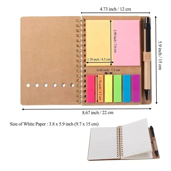 Spiral Notebook Set with Pen and Sticky Notes 18