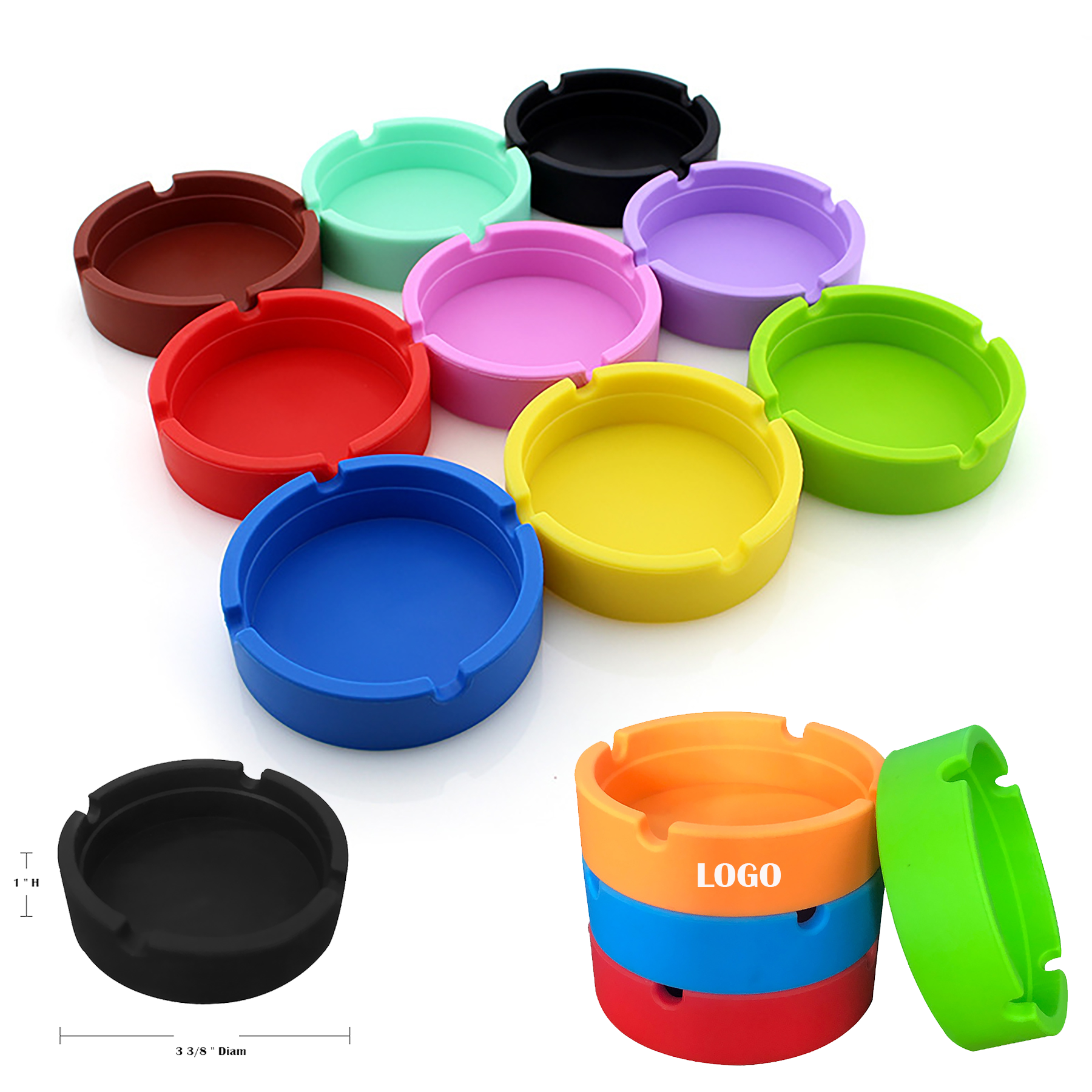 High Temperature Resistant Round Silicone Ashtray 3