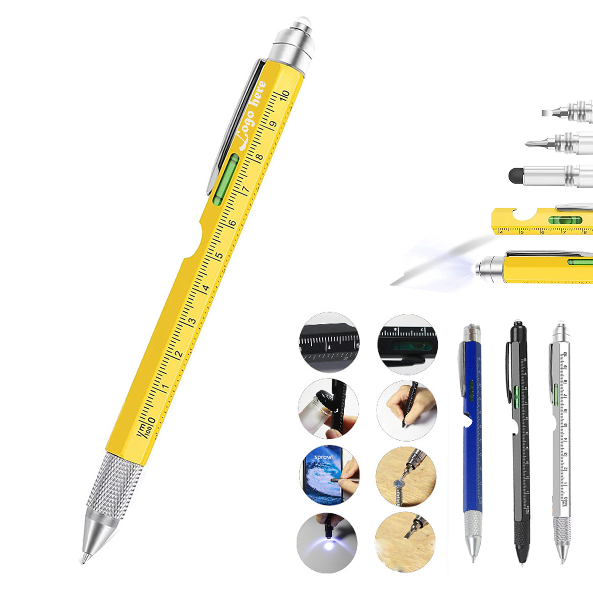Multifunction Pen - 9 Tools, LED Included 2