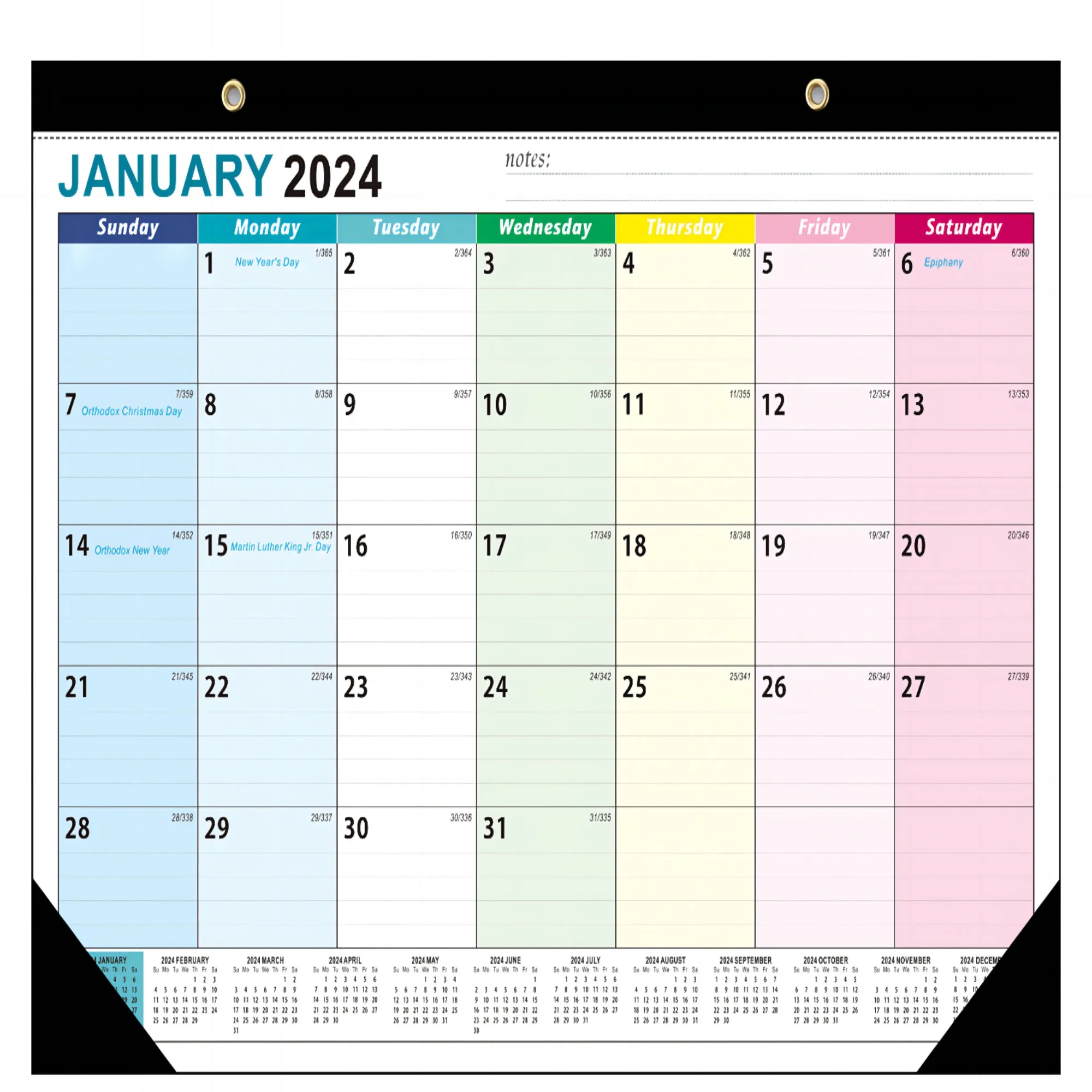 MOQ50 Full color 17''X 12'' Desk/Wall Calendar 7
