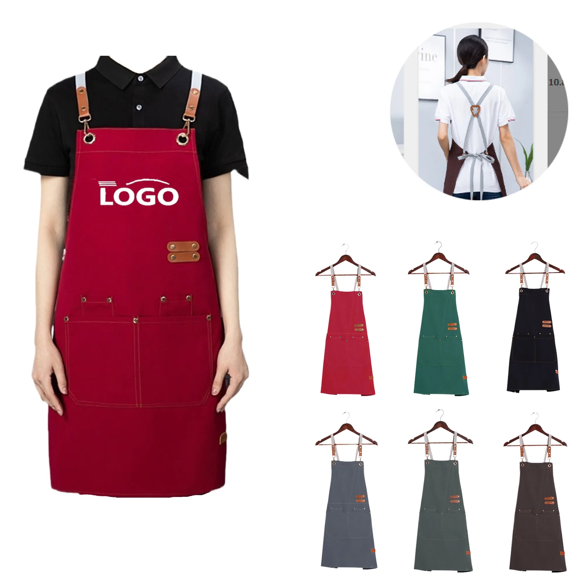 MOQ25 Waterproof Oilproof Canvas Apron Workwear 2