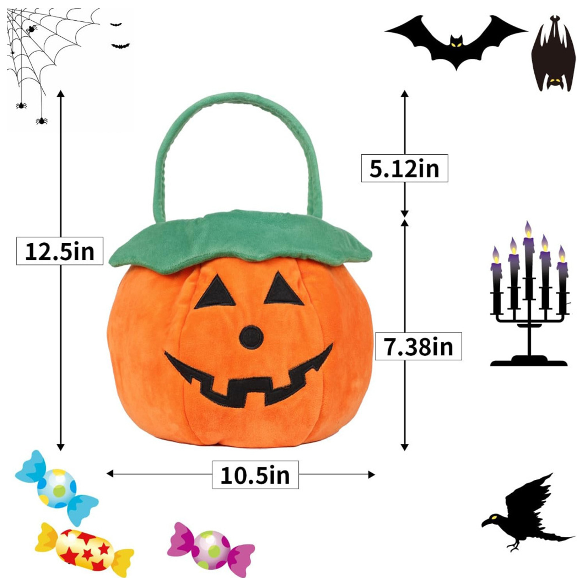 Plush Pumpkin Bucket for Halloween 2
