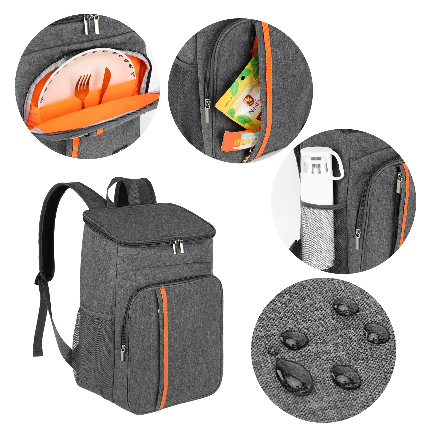24 Can Insulated Backpack Cooler Bag (Ocean) 10